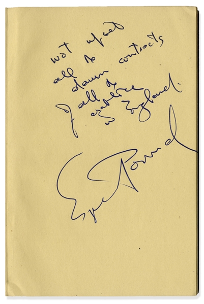 Ezra Pound Signed Copy of His Translation for Confucius: The Unwobbling Pivot & The Great Digest -- With University Archives COA